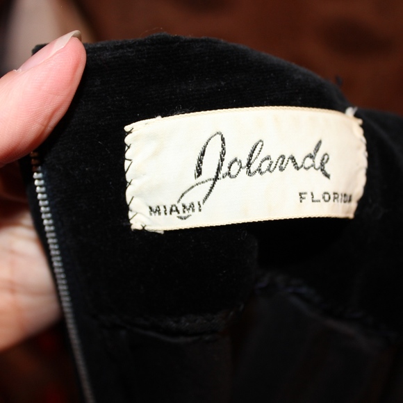 Sold Vintage 1960's black velvet beaded dress - Picture 5 of 6